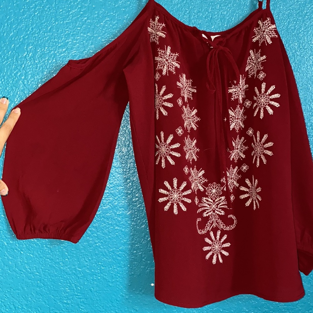 Deep Red blouse - Picture 2 of 4